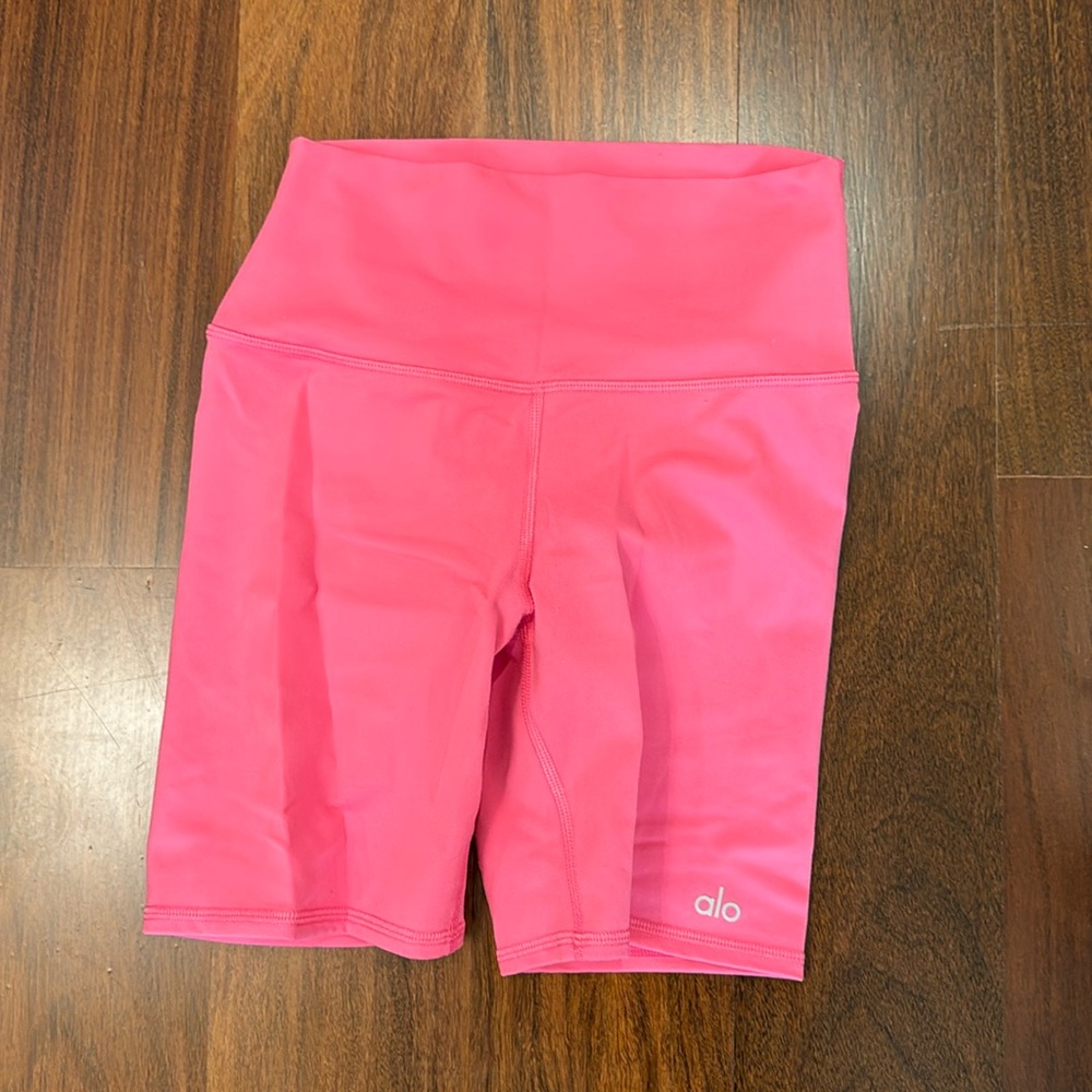 Alo pink biker shorts